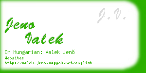 jeno valek business card