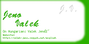 jeno valek business card